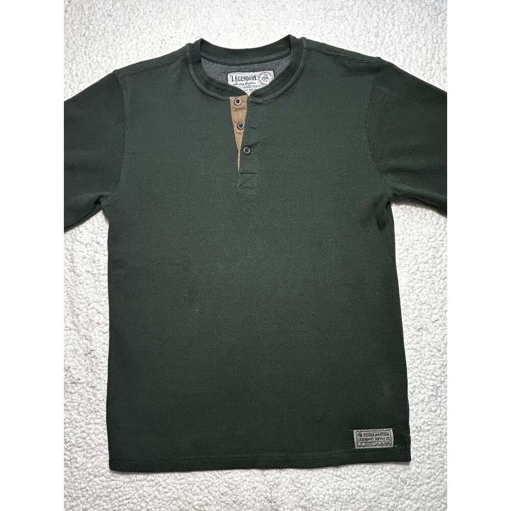 Legendary Whitetails Tough As Buck Thermal Henley Shirt Men's LG Hunter Green